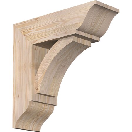 Ekena Millwork Thorton Traditional Smooth Bracket w/ Offset Brace, Douglas Fir, 7 1/2"W x 22"D x 22"H BKT0806X22X22THR01SDF